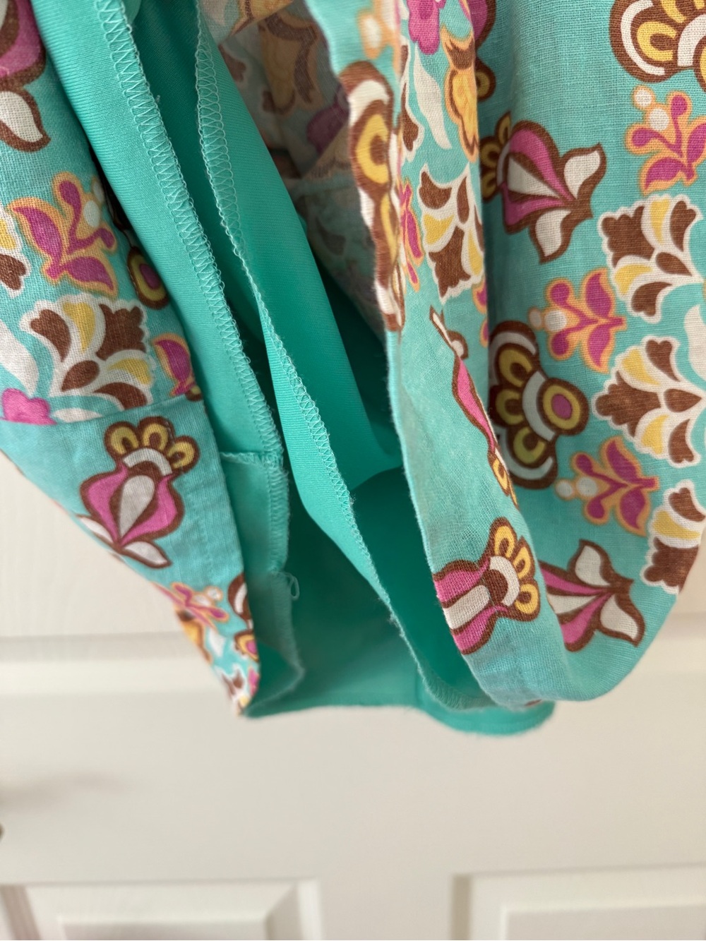 Judith March Kaleidoscope Dress Sz L, Made in USA, Linen-Blend, Turquoise - Picture 7 of 10